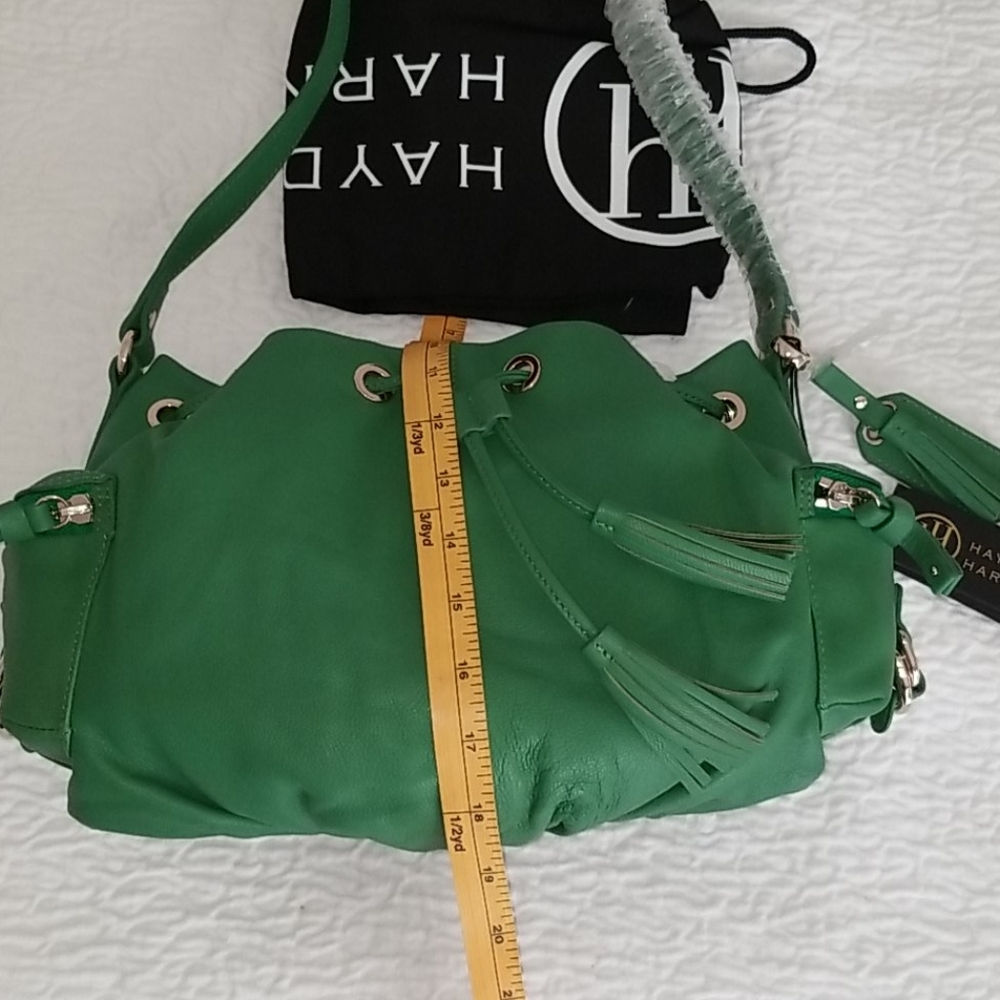 HAYDEN HARNETT GREEN LEATHER CROSS BODY BAG NWT - Picture 15 of 16